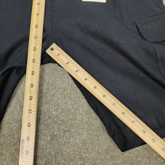 NEW Scott Ellis Men's Cargo Shorts Size 34 R Aaron Navy Linen Casual Lightweight - Picture 10 of 11